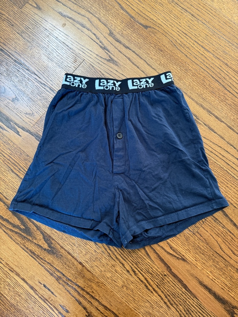 B40 Lazy One Men's Small Navy Blue Lounge Shorts with Branded Black Waistband